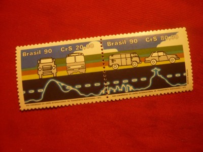 Serie - Auto-Congresul Uniunii Transportatorilor 1990 Brazilia , 2 val. straif foto