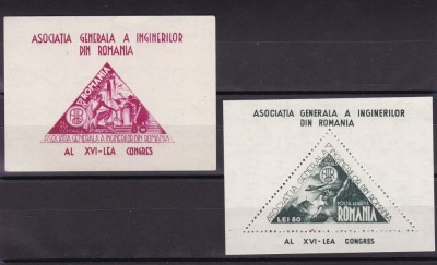 ROMANIA 1945 LP 183 LP 184 AGIR COLITA DANTELATA SI COLITA NEDANTELATA MNH foto