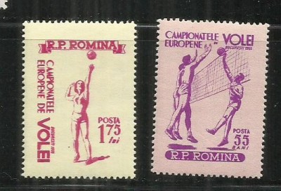 ROMANIA 1955 - CAMPIONATELE EUROPENE DE VOLEI - LP. 387 foto