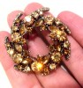 Brosa Vintage Cristale Swarovski Maro, Inox - Martisor, Eleganta Superba
