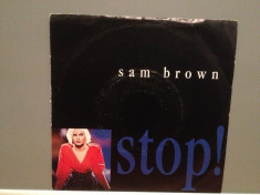 SAM BROWN - STOP/BLUE SOLDIER (1988/A &amp;amp; M rec/RFG) - Vinil Single pe &amp;#039;7/NM foto