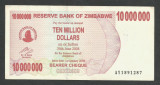 ZIMBABWE 10000000 10.000.000 DOLARI 2008 [2] P-55 , XF++