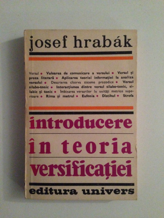 Introducere in teoria versificatiei/Josef Hrabak/1983