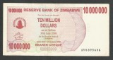 ZIMBABWE 10000000 10.000.000 DOLARI DOLLARS 2008 [9] P-55 , VF++