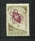 ROMANIA 1956 - INSECTE DAUNATOARE, EROARE CULOARE, LP. 413 a