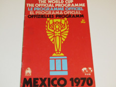 Program meci fotbal - Cupa Mondiala MEXICO 1970 foto