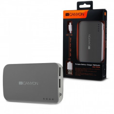 Baterie externa Canyon CNE-CPB78DG , 7800 mAh , USB 2x , Gri foto