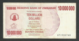 ZIMBABWE 10000000 10.000.000 DOLARI DOLLARS 2008 [14] P-55 , VF