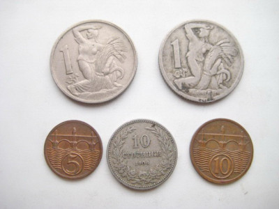 7846-Set Bulgaria 5 monede vechi intre anii 1906-1929. foto