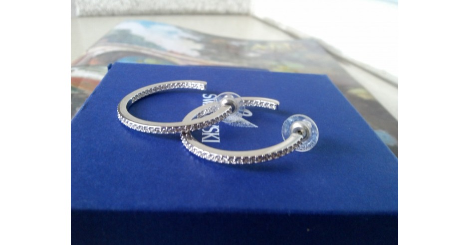 CERCEI SWAROVSKI MARI,CREOLI,AMBALAJ ORIGINAL,CERTIFICAT DE GARANTIE ...