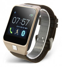 Smartwatch iUni U18 Slim, Bluetooth, LCD 1.5 inch, Sleep Monitor, Pedometru, Carcasa metalica, Auriu + Spinner Titirez Cadou foto