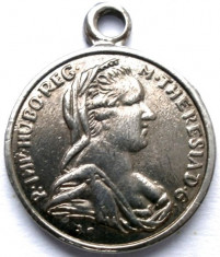 AUSTRIA MARIA TEREZIA , MINIATURA MEDALION 1,5cm. , TALER 1780 foto