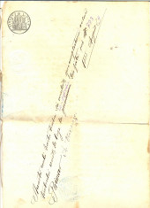 Z43 DOCUMENT VECHI-3 FOI CU FILIGRAN,,ROMANIA-HARTIE TIMBRATA&amp;quot;-SULINA-ANUL 1885 foto