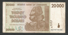 ZIMBABWE 20000 20.000 DOLARI DOLLARS 2008 [14] P-73a foto