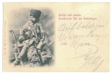 860 - ETHNIC man, shepherd, port popular - old postcard - used - 1898, Circulata, Printata