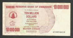 ZIMBABWE 10000000 10.000.000 DOLARI DOLLARS 2008 [17] P-55 foto