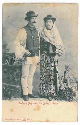 3320 - ETHNIC family, Arges, Muscel, Port Popular - old postcard - unused - 1917 foto