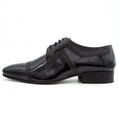 Pantofi de gala confectionati din piele naturala,Cod:115 NL/NB BLACK (Culoare: Negru, Marime Incaltaminte: 40) foto
