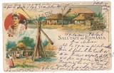 2699 - ETHNIC woman, country life, Litho - old postcard - used - 1902