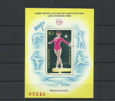 Romania MNH 1984 - colita ndt - Preolimpiada Los Angeles - LP 1101 - vezi descr foto