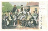 3228 - ETHNIC, violin music, Port Popular, Romania - old postcard - unused, Necirculata, Printata