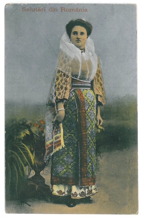 2873 - ETHNIC woman - old postcard, CENSOR - used - 1918