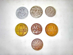 Set Polonia 7 monede vechi majoritatea anii 1920. foto
