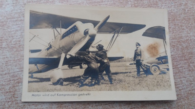 C.P. ww2 Avion German- Pregatire de zbor. foto