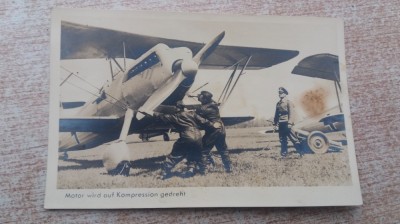 C.P. ww2 Avion German- Pregatire de zbor. foto