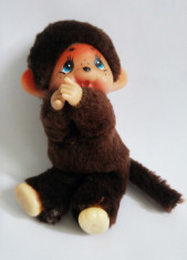 Jucarie plus mascota Monchhichi (kiki, Moncici) maimutica maimuta cu clema 11 cm foto