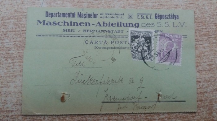 C.P. Reclama - Sibiu Brasov Bod 1926