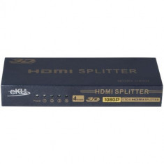 Splitter HDMI 4 iesiri 1 intrare, suporta semnal audio, alimentare :5V, 1Ah foto