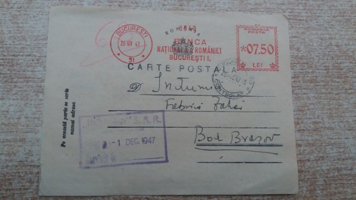 C.P. Reclama - Brasov Bod -B.N.R.1947