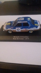 macheta renault 12 gordini tour de corse 1975 - atlas, scara 1/43. foto