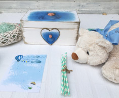 The Bear &amp;amp;#038; The Magic Box Baby Boy Gift Set- Cadou Bebe Personalizat foto