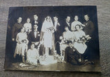 Fotografie cabinet nunta, miri, mireasa, ginere, ofiteri//perioada interbelica