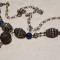 COLIER argint TRIBAL cu LAPIS LAZULI afghan VECHI de Efect MASIV Lant RAR superb