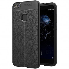 Husa silicon Leather pentru Huawei P10 Lite, Negru foto