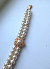 OFERTA- Bratara dama-VINTAGE LUXURY DAMA- perle de cultura-Lichiare stoc foto