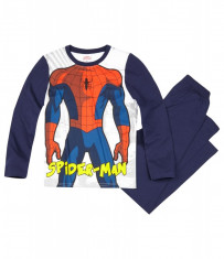 Pijama cu maneca lunga Spiderman alb/denim foto