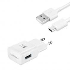 Incarcator priza Samsung Fast Charge EP-TA20EWEC + Cablu EP-DN930CWE Type-C, White (bulk) foto