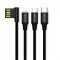 Cablu de date USB - MicroUSB USB Type-C Lightning TotuDesing 3in1 1.5m Blister Original