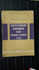 EXERCITII SI PROBLEME DE MATEMATICA PENTRU CONCURSUL DE ADMITERE IN LICEE