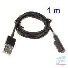 Cablu Incarcare Sony Xperia Z2 D6503 Magnetic LED Negru foto