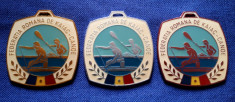 Lot 3 medalii - Federatia romana de kaiac - canoe RSR medalie foto
