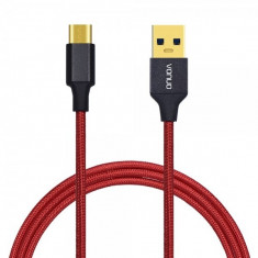 Cablu de date USB - USB Type C Vonuo Nylon 1m rosu Original foto