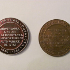 MMM - Lot 2 medalii diferite "50 Ani de la Infiintarea Transporturilor Publice"