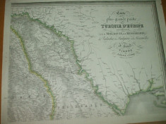 Moldova Basarabia Valahia Bulgaria Rumelia Turcia harta F. Fried Viena 1829 foto