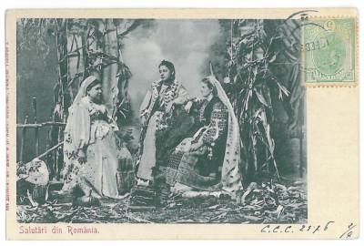 4188 - ETHNIC women, Litho. Romania - old postcard - used - 1901 - TCV foto