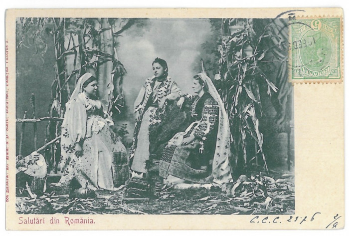 4188 - ETHNIC women, Litho. Romania - old postcard - used - 1901 - TCV